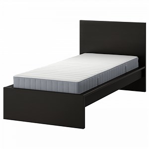 MALM bed frame with mattress, black-brown/Valevåg firm, 120x200 cm  - IKEA
