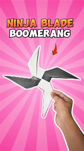 *paper ninja blade boomerang tutorial! easy to fold and it actually returns 🤯* #shorts