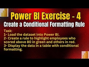 Power BI Exercise 4: Create a Conditional Formatting Rule in Power BI | Power BI Task Challenge.