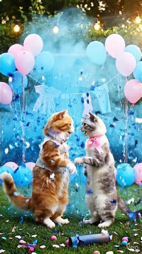 Cats gender reveal #funny #cat gender reveles 3