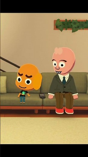 Richard Watterson And Darwin Fight Over The TV Remote In Tomodachi Life