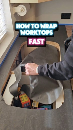 15K views · 88 reactions | Metal Worktop Wrap Makeover — FAST, CLEAN, SATISFYING ✨ kitchen vinyl wrap worktop transformation turning a tired old worktop into a sleek metal modern finish 料 #kitchenwrap #kitchenmakeover #HomeImprovement #vinylwrap #vinylwrapping #interiordesign #WorktopWrap #asmr #kitchenrenovation | Re-New-It Kitchen & Interior Wraps | Facebook