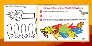 Chinese New Year Handprint Paper Dragon Craft