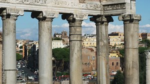Ancient columns in Rome Italy.