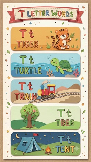 T Letter Words for Kids | Learn T Alphabet Easily ✨#kidslearningcorner17