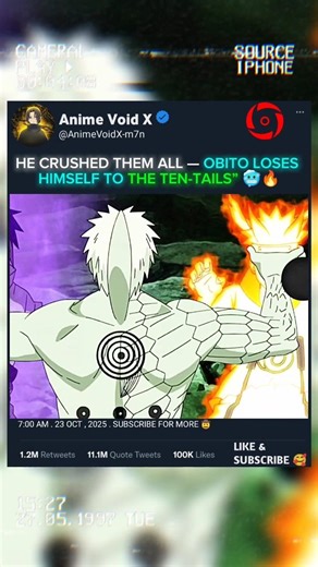 When Obito Lost Control — Ten-Tails Took Over 🥶🔥 #shorts #animeedit