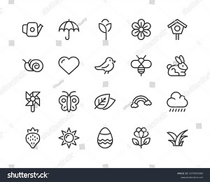Line Stroke Set Spring Icons Premium Stock Vector (Royalty Free) 2270955085 | Shutterstock
