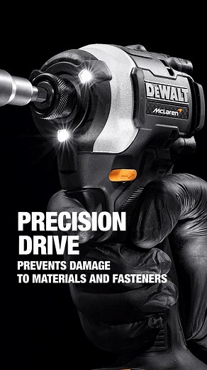 DEWALT x McLaren F1 Team 18V XR Brushless Impact Driver DCF85M with shared Drive for Performance 205NM of Torque. Precision Drive - Prevents damage to materials and fasteners. Versatile use - ideal for construction, industrial and automotive tasks. 3 Mode Switch - Enhanced control for various applications. | DEWALT