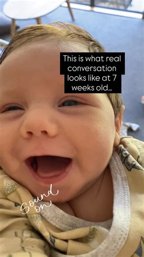 It might look like simple baby chatter, but this is serve and return in action. When I pause and wait for my baby to ‘reply’, I’m showing him that his sounds matter. This back-and-forth (serve and return) helps him learn that communication is a two-way exchange, the same foundation that later supports language, play, and social skills. Long before children start talking or pretending, they’re learning the rhythm of connection through these tiny moments of turn-taking. Language and play grow from