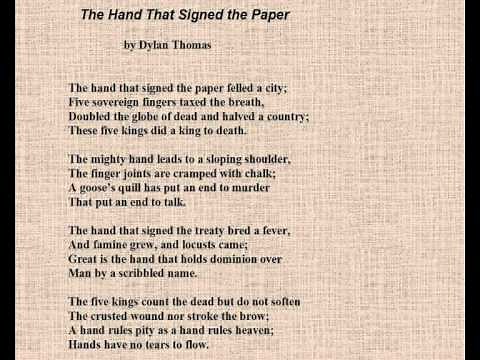 Richard Burton reads 'The Hand that signed the Paper', a poem by Dylan Thomas