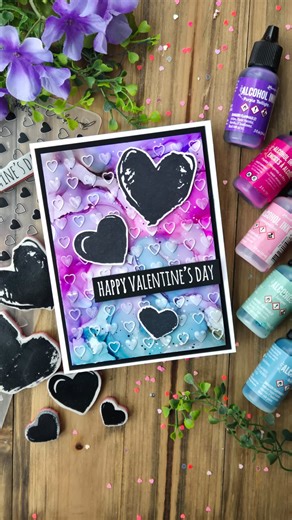 Ranger Ink (Official) | Sending all the love with this vibrant alcohol ink Valentine’s card by @luv2papercraft 💕 Those bold hearts and dreamy blends are giving all... | Instagram