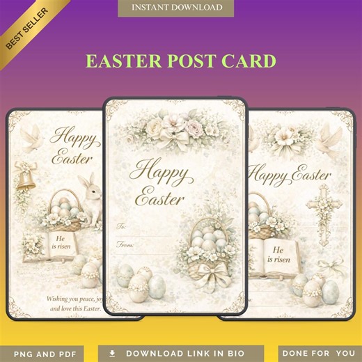Easter Post Card PNG PDF Success Roadmap Spring Mastery Blueprint Professional Achievement Kit Strategy Elite Greeting Card Set Design - Etsy
