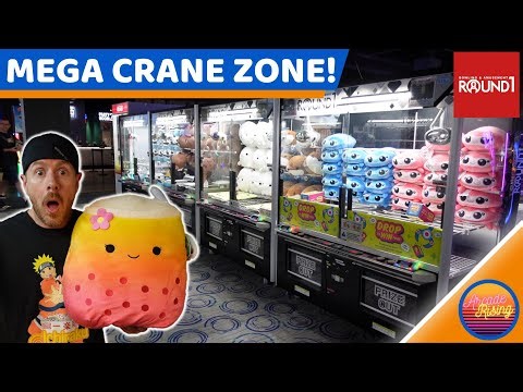 ROUND 1 MEGA CRANE ZONE IS HERE! New Claw Machines and SQUISHMALLOWS!