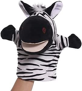 Hand Puppets Zebra Plush Animal Toys for Imaginative Pretend Play Storytelling