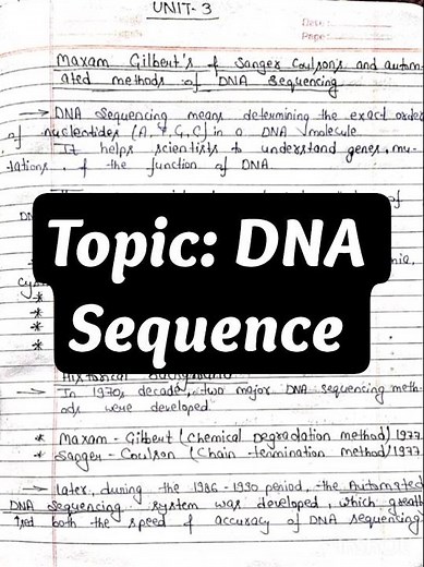 DNA Sequencing | Maxam Gilbert & Sanger Coulson Methods | Biotech Notes | Unit 3 | B.Tech 3rd Year