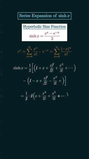Series Expansion of Hyperbolic Sine Function sinh{x}