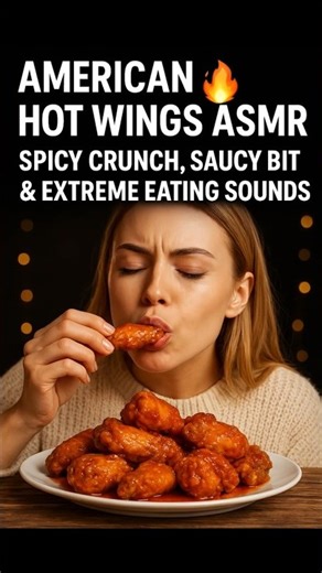 American Hot Wings ASMR 🍗🔥 | Spicy Crunch, Saucy Bites & Extreme Eating Sounds #asmr #recipe #food