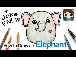 How to Draw a Cute Elephant Easy | Squishmallows + JOKE