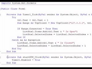 VB.NET - How To Make A Simple Port Scanner Using The Sockets NameSpace - DETAILED SIMPLE TUTORIAL