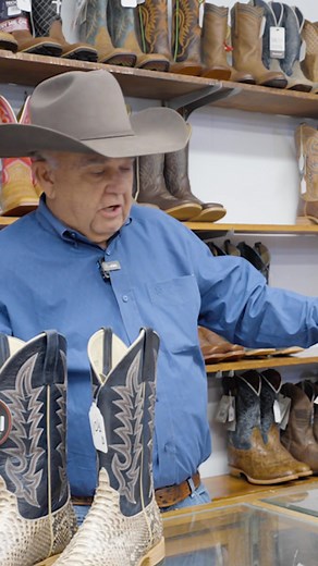 4.1K views · 94 reactions | Slither on down to Silver Spur and talk with Craig about our python boots. He’ll walk you through the different cuts, textures, and colors, and help you find the right style and fit. Come take a closer look and see which pair fits your stride. | Silver Spur Saddle Shop Cowboy Boots & Hats | Facebook