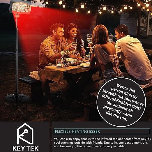KEY TEK Outdoor Electric Heater - 1500w Patio\/Garage Heater