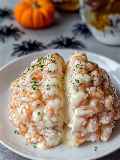 Shrimp Brain Dip 🧠🍤 A creepy-cool Halloween appetizer—zesty cream cheese dip shaped like a brain and covered in juicy shrimp! Yield: Serves 6–8 | Temp: Chill | Time: 20 mins prep Key Ingredients First 12 oz cooked shrimp, peeled and deveined 8 oz cream cheese, softened 1/4 cup sour cream 1 tbsp lemon juice ....................... FULLL Recipe in First Cօʍʍеոτ 👇 | Cake Shake