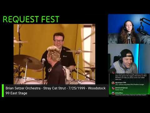 Brian Setzer Orchestra - Stray Cat Strut - 7/25/1999 - Woodstock 99 [REACTION]