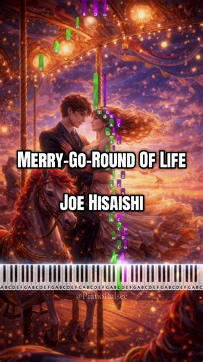 ❤️How to play: Merry-Go-Round Of Life - Joe Hisaishi (easy piano tutorial) #pianolearning #pianotutorial #easypiano #pianocover #piano