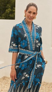 Meet Hula Girl 💙 A refined new print layered in cool blue tones, with elegant illustrated details that bring a sense of calm, movement and effortless sophistication. | adrift