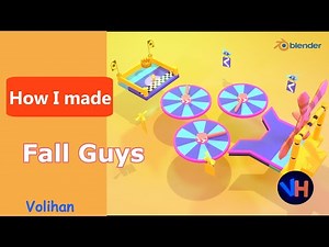 Fall Guys - Blender Modeling Low Poly Scene Timelapse