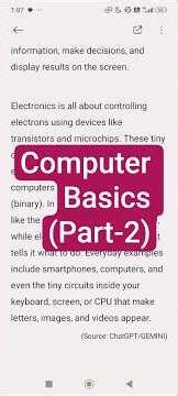 Computer Basics||Concept of Electronic#education #beginners #computer #skills #video