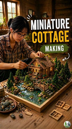 Miniature Cottage Build 🌿 Cozy DIY Diorama Timelapse (Ultra Realistic) #shorts #viralshorts