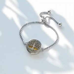 Aromatherapy Bracelet Diffuser Jewelry Tree of Life Locket Bracelets Crystal Perfume Essential Oil Diffuser Bracelet Women Men
