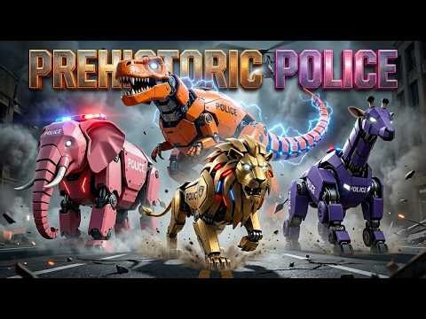 Safari PREHISTORIC Robo-POLICE | POLCE-World | Giggles & Toons