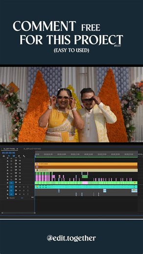 EDIT TOGETHER on Instagram: "OMMENT FREE FOR THIS AUTO PROJECT WEDDING HALD REEL IF YOUR EDITING IS IMPROVING WITH OUR PROJECT FILE THEN DO FOLLOW US. (215DAY/100DAYS CHALLENGE) THIS WORK ALL PREMIERE PRO VERSION #viralreels❤️ #wedding #videoediting #preweddingoutdoor #indian"