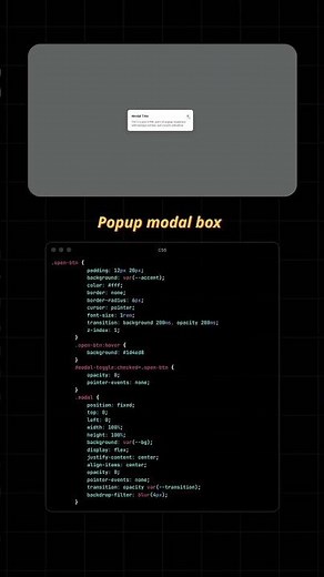 ✨ Popup Modal Box with Blur | Pure HTML & CSS Animation 🔥