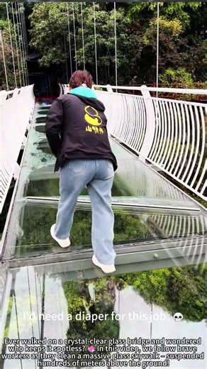 Cleaning Glass Skywalk – High-Altitude Job! 😱