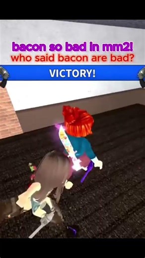 BACONS ARE PRO THEY ARE NOT BAD!! #roblox #mm2 #mm2roblox #bacon#pro#bad?#capcut
