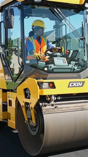 Road Roller Flattening the Road | Heavy Construction Machinery at Work #4knature