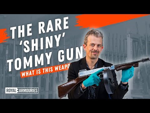 The Aluminium Model 1928 Thompson 'Tommy Gun' with firearms expert Jonathan Ferguson.