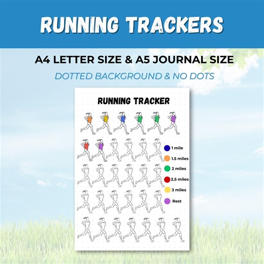 Printable Running Tracker for Daily, Fitness Goals, Track Distance, Time and Progress, Instant Download. - Etsy