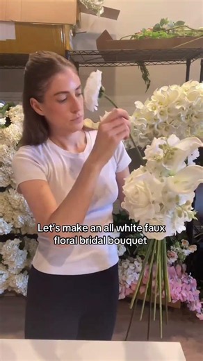 The “Vivienne” bridal bouquet - made of real touch artificial hydrangea, roses, ranunculus,