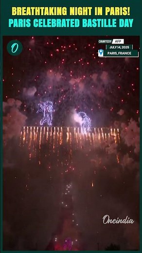 WATCH: Bastille Day Celebration in Paris | Eiffel Tower Dazzles in Fireworks and Drone Shows