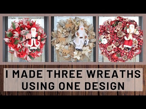 CHRISTMAS RUFFLE WREATH TUTORIAL, ONE WREATH STYLE MAKE THREE WAYS, HOW TO MAKE A MESH WREATH, DIY