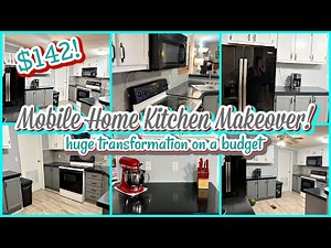 NEW *2023* MOBILE HOME KITCHEN MAKEOVER ON AN EXTREME BUDGET | DOUBLE WIDE KITCHEN TRANSFORMATION