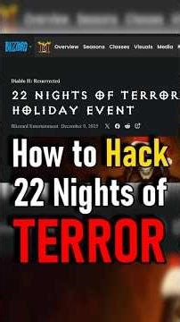 How to Make the Most of this years 22 Nights of Terror #d2r #diablo2resurrected #gaming
