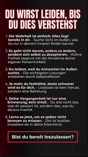 ⚠️ STOPP DEIN LEIDEN: 6 Wahrheiten, die dein Leben verändern werden! #psychologie