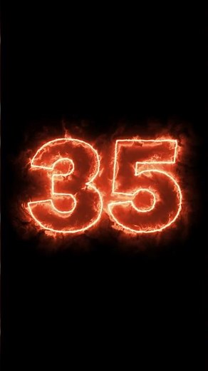 35 Second Countdown Timer with Beep sound and Alarm Digital Clock Green Fire Flame glowing number.