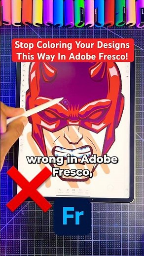 Stop Coloring Your Designs This Way! 😡 Adobe Fresco Tutorial #art #shorts #graphicdesign