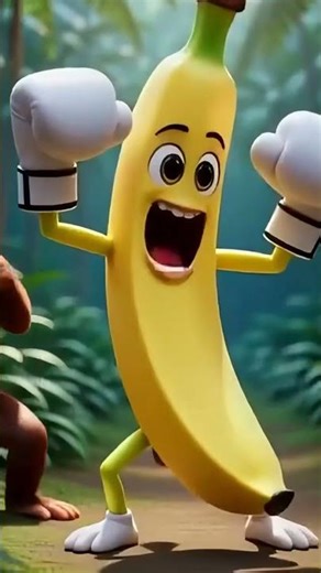 The Banana Fought Back?! 😂 #FunnyMonkey #BananaComedy #CartoonShorts